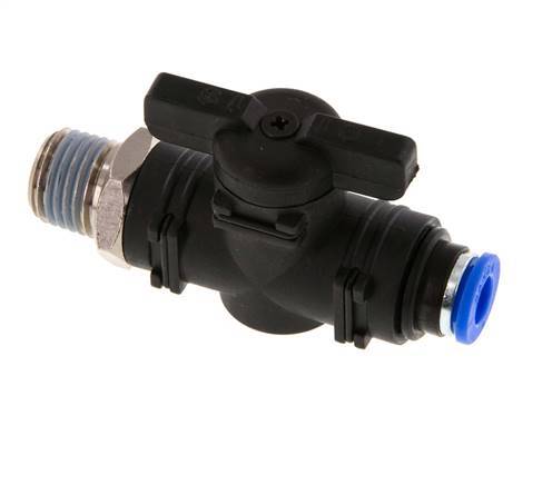 2-Way Straight Ball Valve 6 mm - R1/4'' Plastic/Brass