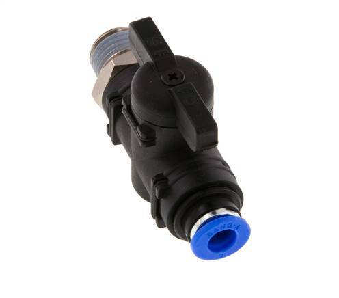 2-Way Straight Ball Valve 6 mm - R1/4'' Plastic/Brass