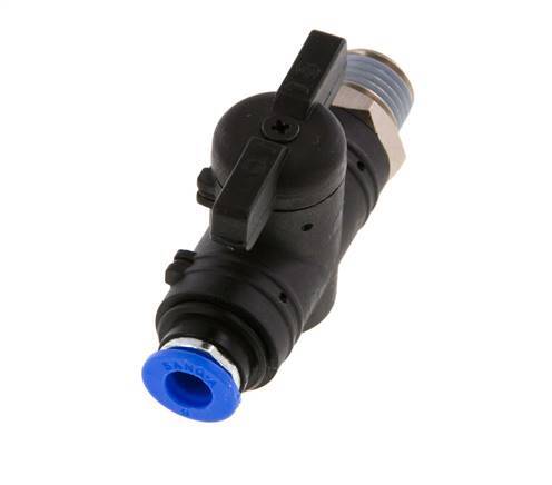2-Way Straight Ball Valve 6 mm - R1/4'' Plastic/Brass