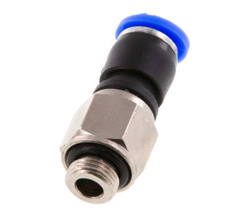 6mm & G1/8'' Swivel Joint Push-In-Male Threads Nickel-Plated Brass/PBT NBR Rotatable