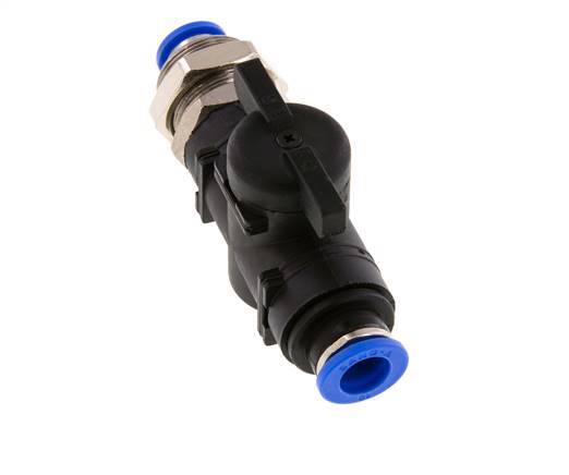 2-Way Straight Ball Valve 10 mm Plastic/Brass Bulkhead