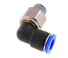 12mm & R3/8'' Elbow Swivel Joint Push-In-Male Threads Nickel-Plated Brass/PBT NBR Rotatable