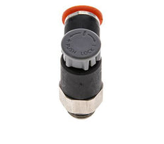 Flow Control Valve Meter-In Elbow 6 mm - G1/8'' Brass/PA 66 Locknut
