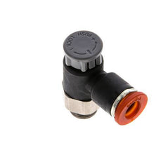 Flow Control Valve Meter-In Elbow 6 mm - G1/8'' Brass/PA 66 Locknut