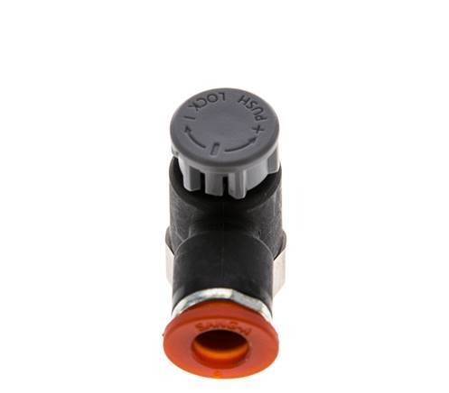 Flow Control Valve Meter-In Elbow 6 mm - G1/8'' Brass/PA 66 Locknut