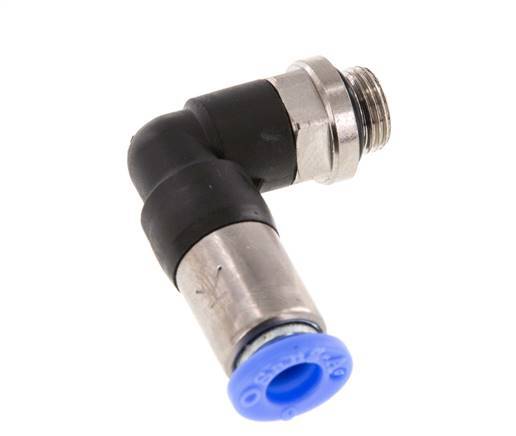 Push-In Fitting 6mm & G1/8'' Male Auto Shut-Off Elbow Brass/PBT 0-10bar (0-145psi) [2 Pieces]