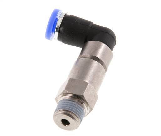 4mm & R1/8'' Elbow Quick Swivel Joint Push-In-Male Threads Nickel-Plated Brass/PBT NBR Rotatable