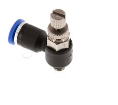 Flow Control Silencer Meter-Out Elbow 4 mm - M5 Brass/PA 66