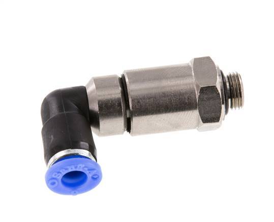 6mm & G1/8'' Elbow Quick Swivel Joint Push-In-Male Threads Nickel-Plated Brass/PBT NBR Rotatable