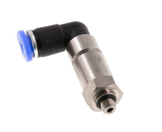 4mm & M5 Elbow Quick Swivel Joint Push-In-Male Threads Nickel-Plated Brass/PBT NBR Rotatable
