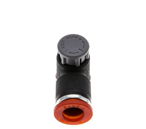 Flow Control Valve Meter-In Elbow 8 mm - G1/8'' Brass/PA 66 Locknut