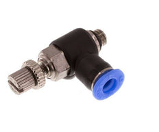 Flow Control Silencer Meter-Out Elbow 4 mm - M5 Brass/PBT