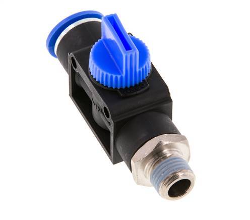 3/2-Way Shut-Off Hand Valve 12 mm - R1/4'' Plastic/Brass Tube-side venting