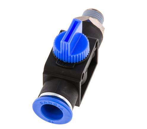 3/2-Way Shut-Off Hand Valve 12 mm - R1/4'' Plastic/Brass Tube-side venting