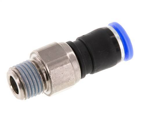 8mm & R1/4'' Swivel Joint Push-In-Male Threads Nickel-Plated Brass/PBT NBR Rotatable