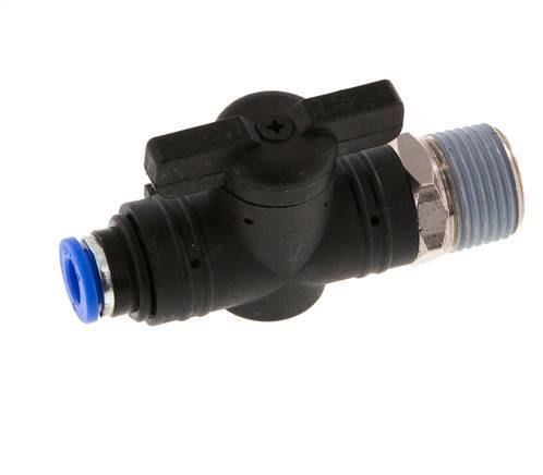 2-Way Straight Ball Valve 6 mm - R3/8'' Plastic/Brass
