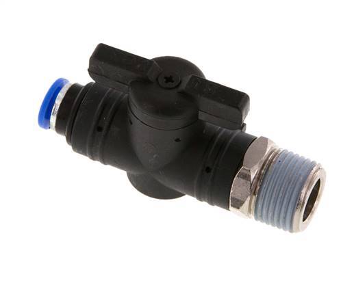 2-Way Straight Ball Valve 6 mm - R3/8'' Plastic/Brass