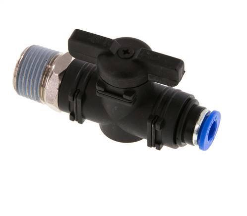 2-Way Straight Ball Valve 6 mm - R3/8'' Plastic/Brass