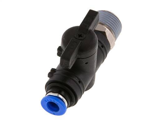 2-Way Straight Ball Valve 6 mm - R3/8'' Plastic/Brass