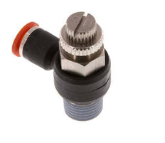 Flow Control Silencer Meter-In Elbow 6 mm - R1/4'' Brass/PA 66