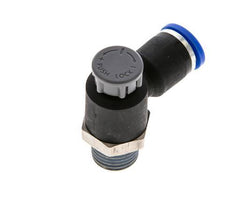 Flow Control Valve Meter-Out Elbow 8 mm - R1/4'' Brass/PA 66 Locknut