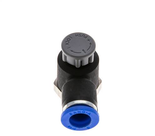 Flow Control Valve Meter-Out Elbow 8 mm - R1/4'' Brass/PA 66 Locknut