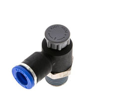 Flow Control Valve Meter-Out Elbow 8 mm - R1/4'' Brass/PA 66 Locknut