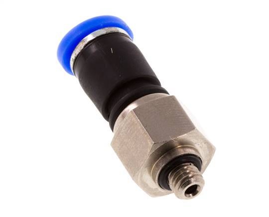 4mm & M5 Swivel Joint Push-In-Male Threads Nickel-Plated Brass/PBT NBR Rotatable