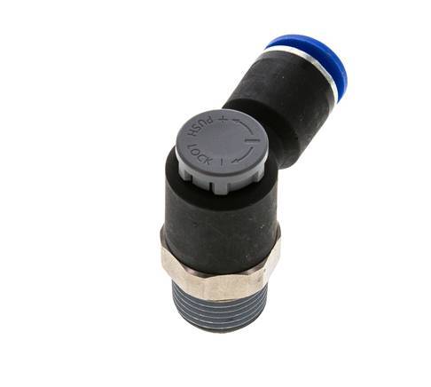 Flow Control Valve Meter-Out Elbow 12 mm - R1/2'' Brass/PA 66 Locknut