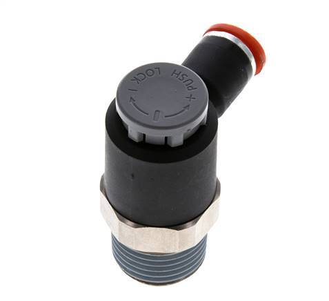 Flow Control Valve Meter-In Elbow 8 mm - R1/2'' Brass/PA 66 Locknut