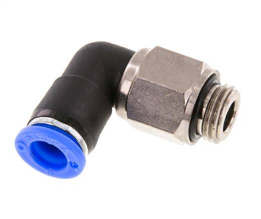 8mm & G1/4'' Elbow Swivel Joint Push-In-Male Threads Nickel-Plated Brass/PBT NBR Rotatable
