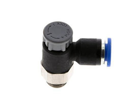 Flow Control Valve Meter-Out Elbow 6 mm - G1/8'' Brass/PA 66 Locknut