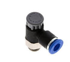 Flow Control Valve Meter-Out Elbow 6 mm - G1/8'' Brass/PA 66 Locknut