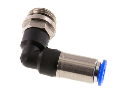 Push-In Fitting 10mm & G1/2'' Male Auto Shut-Off Elbow Brass/PBT 0-10bar (0-145psi)