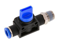 3/2-Way Shut-Off Hand Valve 8 mm - R1/4'' Plastic/Brass Thread-side venting