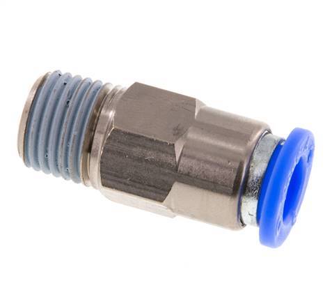 Push-In Fitting 8mm & R1/4'' Male Auto Shut-Off Brass/PBT 0-10bar (0-145psi) [2 Pieces]