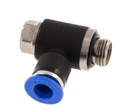 Flow Control Silencer Meter-Out Elbow 6 mm - G1/8'' Brass/PA 66 Slotted Screw
