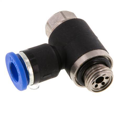 Flow Control Silencer Meter-Out Elbow 6 mm - G1/8'' Brass/PA 66 Slotted Screw