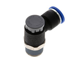 Flow Control Valve Meter-Out Elbow 10 mm - R3/8'' Brass/PA 66 Locknut