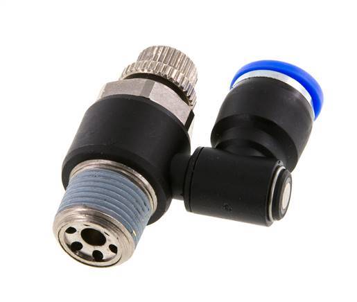 Flow Control Silencer Meter-Out Rotatable 10 mm - R3/8'' Brass/PA 66