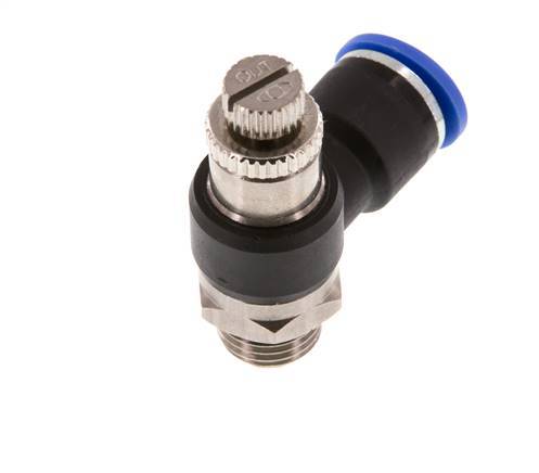 Flow Control Silencer Meter-Out Elbow 10 mm - G1/4'' Brass/PA 66