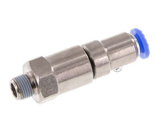 6mm & R1/8'' Quick Swivel Joint Push-In-Male Threads Nickel-Plated Brass/PBT NBR Rotatable