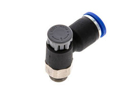 Flow Control Valve Meter-Out Elbow 8 mm - G1/8'' Brass/PA 66 Locknut