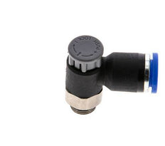 Flow Control Valve Meter-Out Elbow 8 mm - G1/8'' Brass/PA 66 Locknut