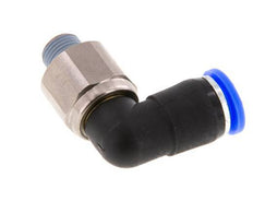 8mm & R1/8'' Elbow Swivel Joint Push-In-Male Threads Nickel-Plated Brass/PBT NBR Rotatable