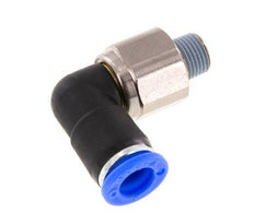 8mm & R1/8'' Elbow Swivel Joint Push-In-Male Threads Nickel-Plated Brass/PBT NBR Rotatable