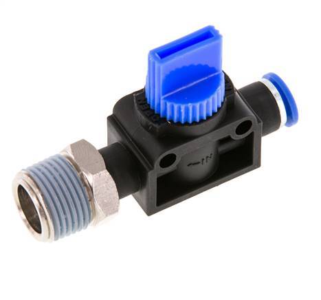 3/2-Way Shut-Off Hand Valve 6 mm - R3/8'' Plastic/Brass Thread-side venting