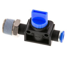 3/2-Way Shut-Off Hand Valve 6 mm - R3/8'' Plastic/Brass Thread-side venting
