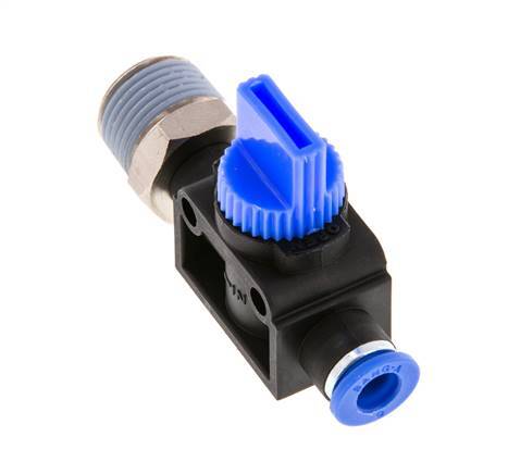 3/2-Way Shut-Off Hand Valve 6 mm - R3/8'' Plastic/Brass Thread-side venting