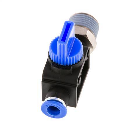 3/2-Way Shut-Off Hand Valve 6 mm - R3/8'' Plastic/Brass Thread-side venting